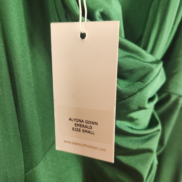 Alamour The Label Alyona Jersey Stretch Maxi Formal Gown Emerald Green Small - Picture 9 of 11